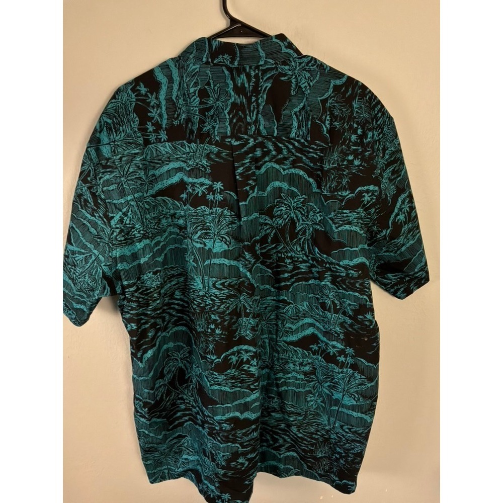 Cooke Street Hawaiian Shirt Mens XXL Black Teal Island Print Aloha - Picture 5 of 6